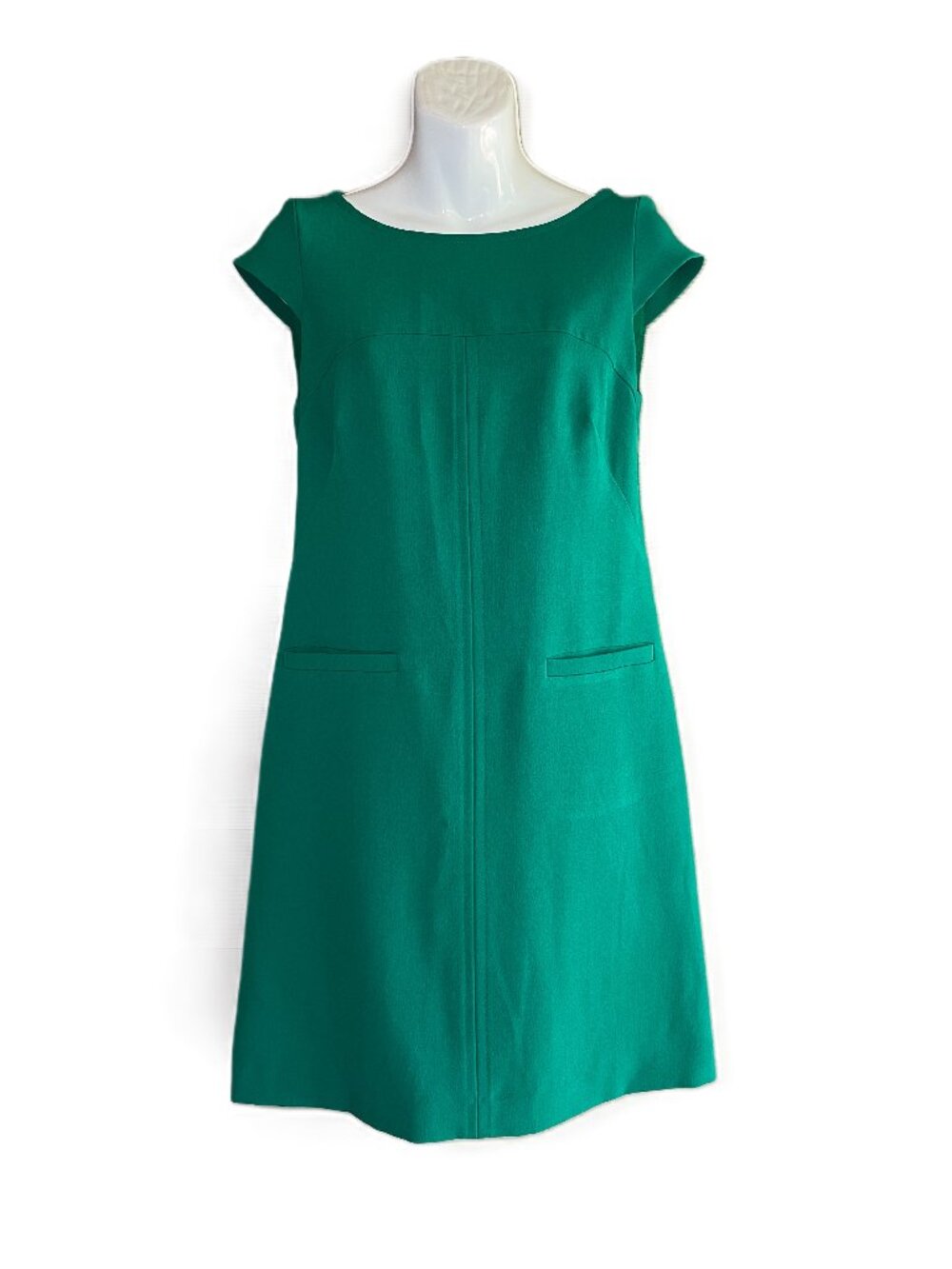 Vince Camuto Green Cap Sleeve Career Shift Dress Size: 2